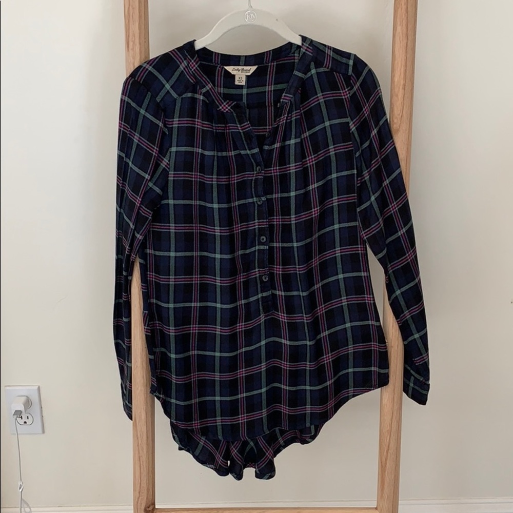 Lucky Brand Flowy Plaid Shirt